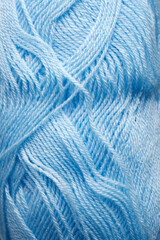 Close.up of a blue wool ball - obrazy, fototapety, plakaty
