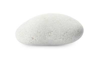 Fototapeta na wymiar One stone isolated on white. Sea pebble