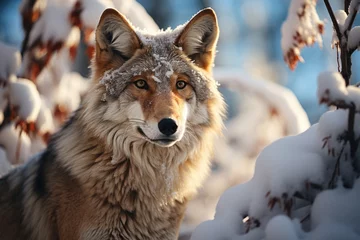 Foto op Aluminium Coyote exploring wildlife exhibition., generative IA © JONATAS