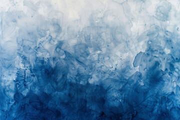 The background is watercolor blue smoke, gradient.