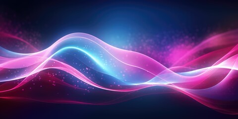 abstract futuristic background with pink blue glowing neon moving high-speed wave lines and bokeh lights