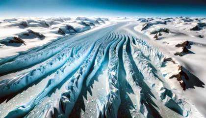 Rolgordijnen Symbolic image: View of a glacier landscape. The grandeur of the Antarctic glaciers is in danger. © EKH-Pictures
