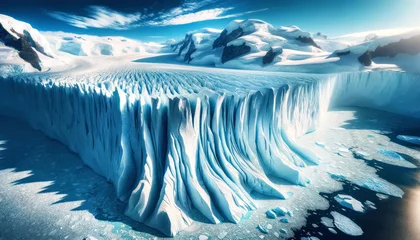 Foto op Plexiglas anti-reflex Symbolic image: View of a glacier landscape. The grandeur of the Antarctic glaciers is in danger. © EKH-Pictures