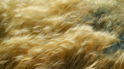 A field of golden wheat swaying in the breeze.