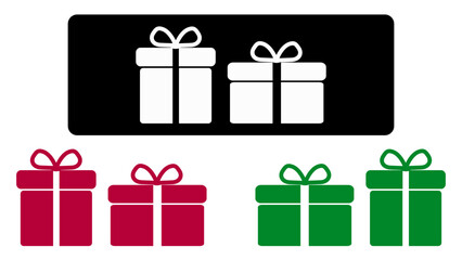 Vector set of gift boxes decorated with bows. Isolated icons. Flat design.
