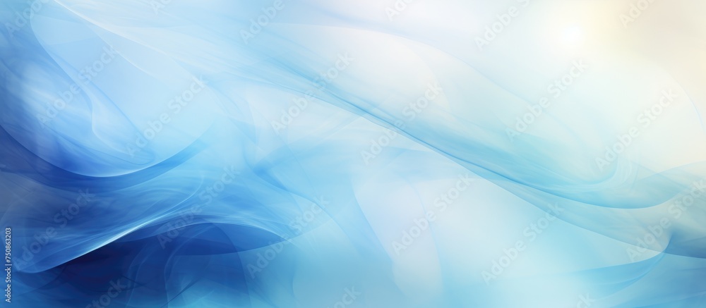 Poster a blue and white background featuring a soft focus white circle at the center, creating a simple and