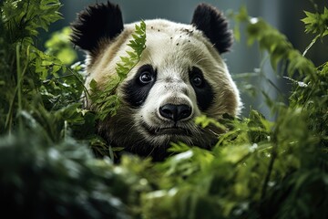 Pacific panda in lush natural habitat., generative IA