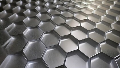 Hexagonal abstract metal background with light 