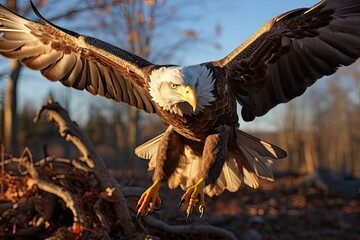 Majestic eagle in its wild habitat., generative IA