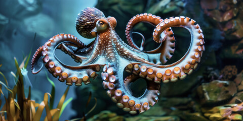 Obraz premium large octopus in the sea