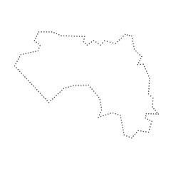 Guinea country simplified map. Black dotted outline contour. Simple vector icon.