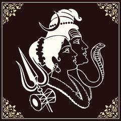 Lord Shiva with goddess Parvati