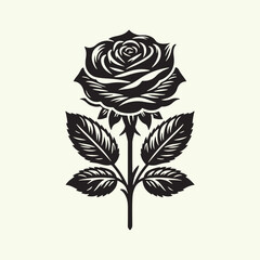 black color Rose silhouette vector illustration