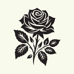 black color Rose silhouette vector illustration