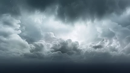 Fotobehang Rainstorm overcast clouds on transparent 3d rendering ai generated © bisma