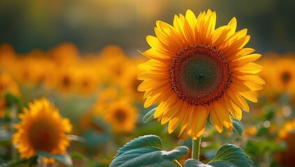 Obraz premium Sunflower field in summer