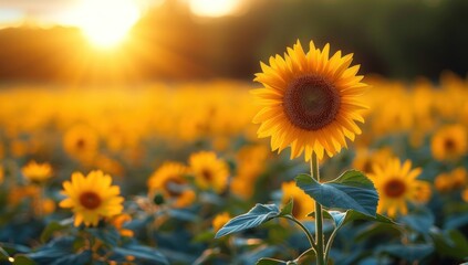 Obraz premium Sunflower field in summer