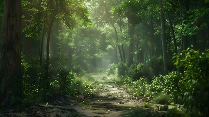 Fototapeta premium Concept background of digital report on forest