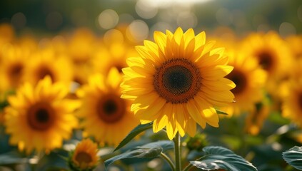 Obraz premium Sunflower field in summer