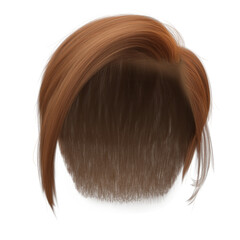 3d render short copper pixie hair isolated