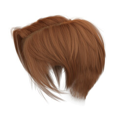 3d render short copper pixie hair isolated