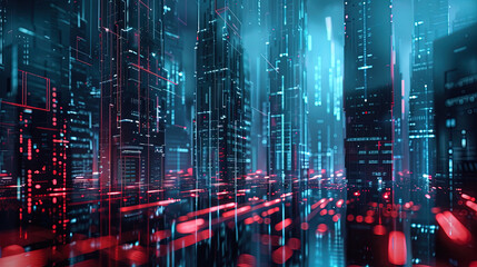 Obraz premium abstract street city buildings background wallpaper anime manga illustration lofi vibes