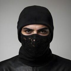Man in Ski Mask with Grey Background