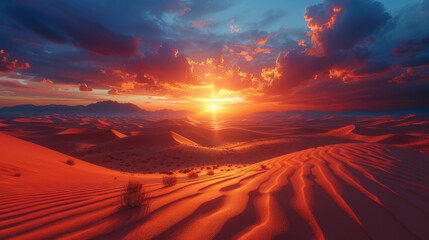 Beautiful desert sunrise view near Tabuk, Saudi Arabia.