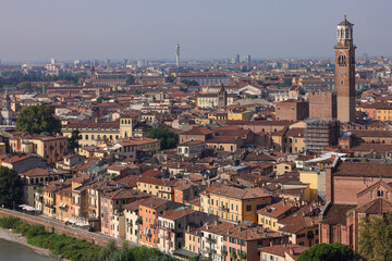 Fototapeta premium aerial view of Verona downtown