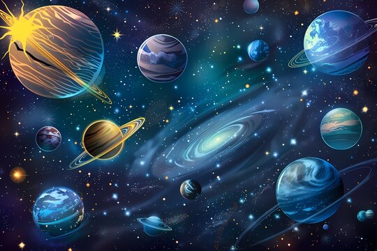 space background with planets and stars Space explanation