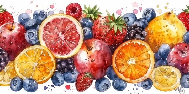 drawing seamless pattern with vegetables and fruits at white background hand drawn illustration.
