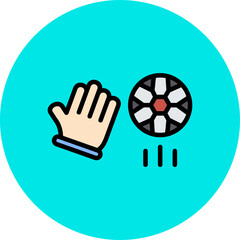 Goalie Line Filled Circle Icon