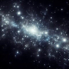 Obraz premium stars scattered across a vast black background, twinkling and shimmering against the darkness of space, evoking a sense of wonder, awe, and infinite possibility, generative ai