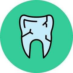 Dental Line Filled Circle Icon