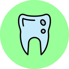 Caries Line Filled Circle Icon