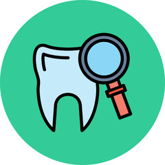 Dental Care Line Filled Circle Icon