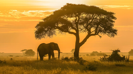 Solitary Elephant Amidst the Trees: A Majestic and Melancholic Sight of a Lone Pachyderm Standing Alone in the Wilderness