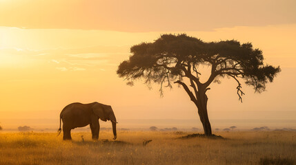 The Solitary Giant: A Lone Elephant Perched atop a Majestic Tree, Observing the World Below with Gentle Dignity