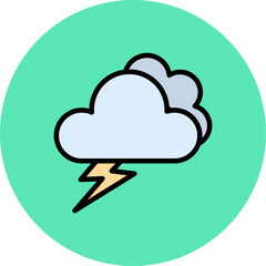 Storm Line Filled Circle Icon