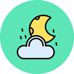 Moon Line Filled Circle Icon