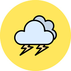 Storm Line Filled Circle Icon