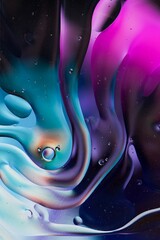 Abstract colorful background - shapes, bubbles, waves, curves and swirls - glittering rainbow...