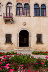 Fototapeta na wymiar Palace of the Sea Captain in Malcesine on Lake Garda in Italy.