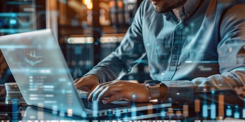 Tech Professional Analyzing Data on Laptop