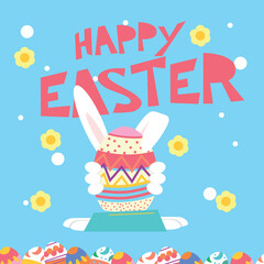 Happy Easter Day. Cute post for social media.