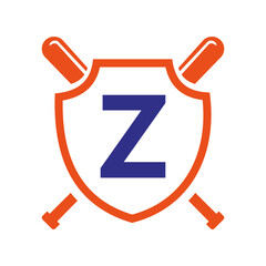 Letter Z Baseball Logo Design Vector Template. Baseball Club Symbol