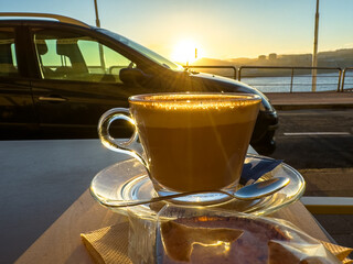 Sunset Sips: Seaside Coffee Break