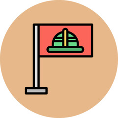 Flag Line Filled Circle Icon
