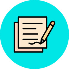 Agreement Line Filled Circle Icon