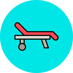 Deck Chair Line Filled Circle Icon
